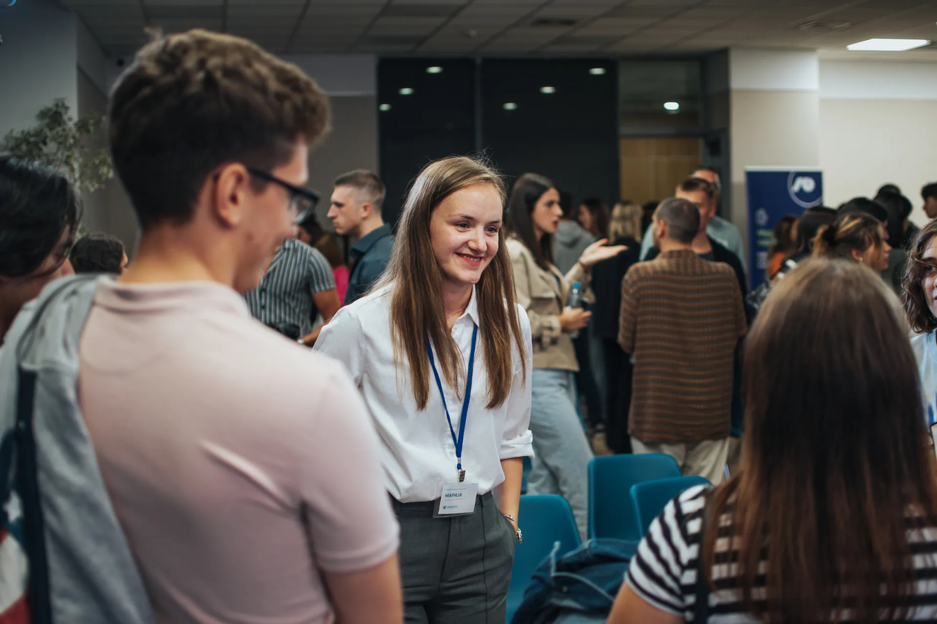 A group of volunteers working together with positive energy.