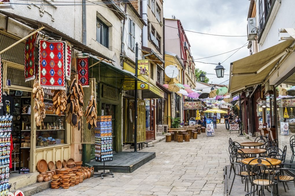 A working street in the Old Skopje Bazaar
