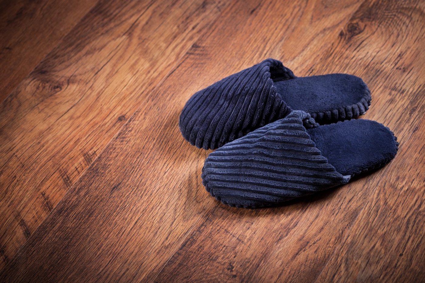 A pair of slippers by the entrance of a Slovenian home