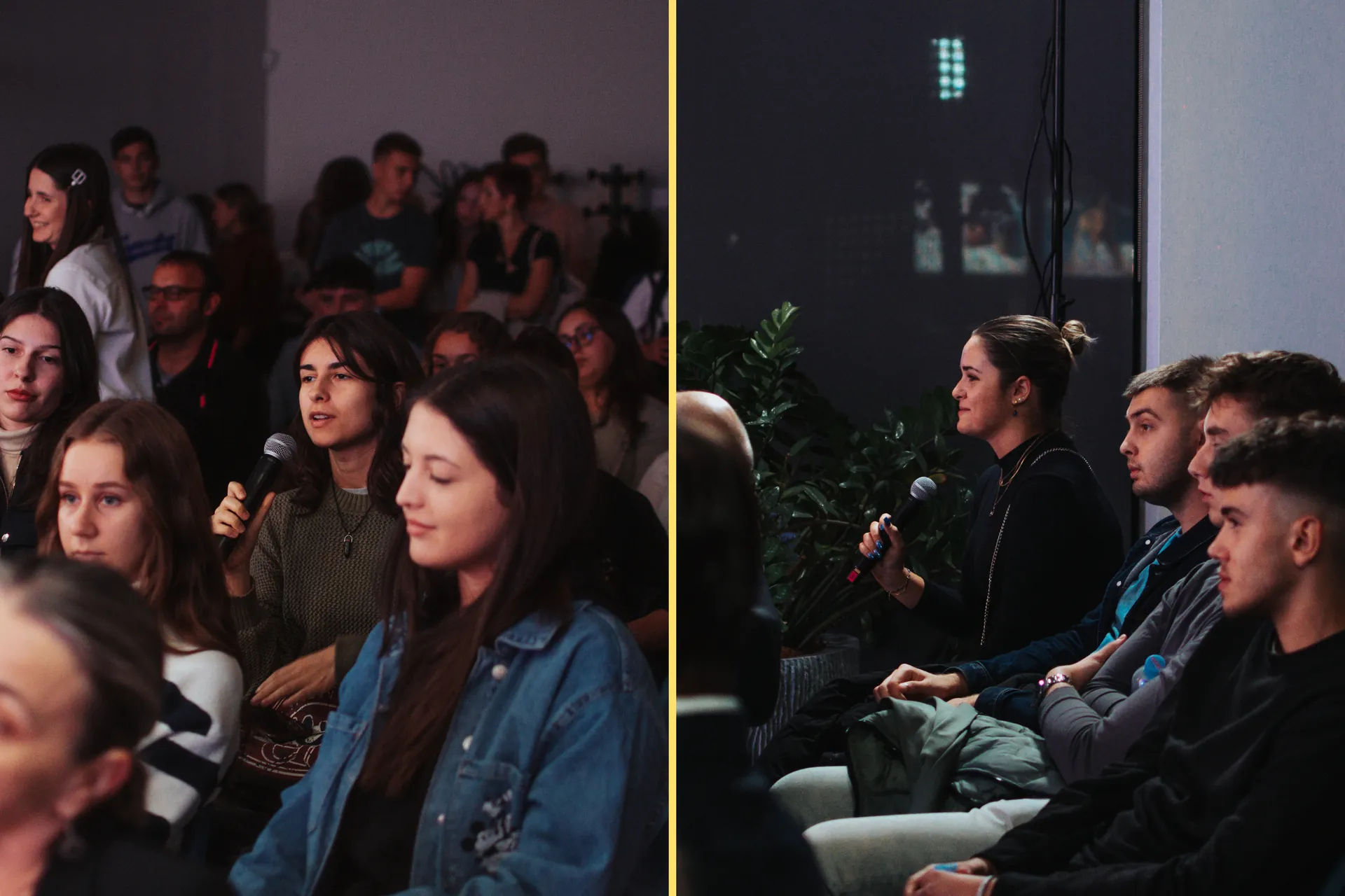 Attendees asking questions to the panelists